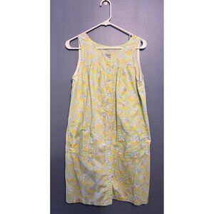 Vintage Montgomery Ward Tank House Dress/Mumu With Snap Buttons & Pockets Size S